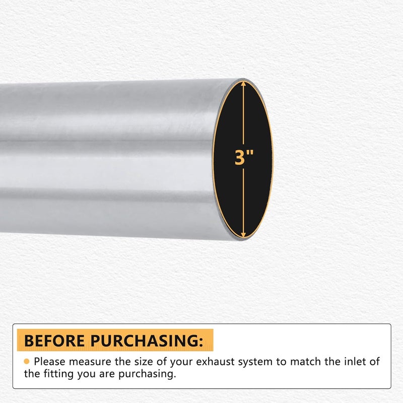 LCGP 3" Custom Mandrel Straight Exhaust Pipe, 30" Long, Made of Mild Steel Fit 3 Inch Exhaust System - Image 3
